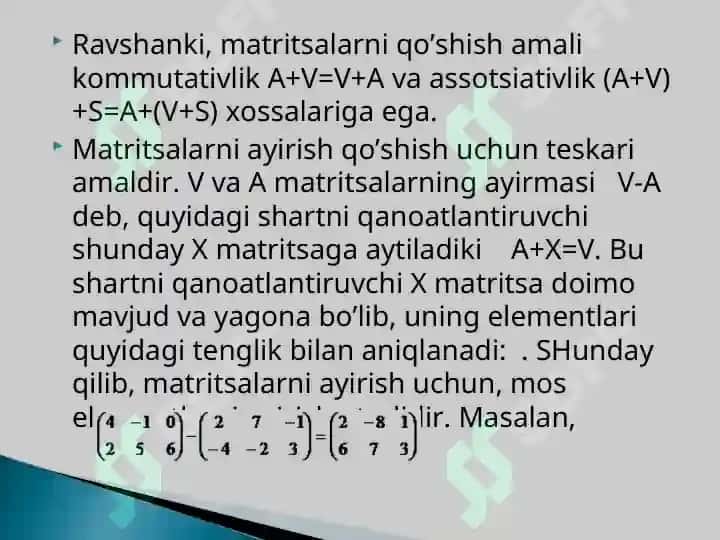 Matritsalar 8