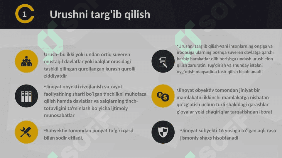 Jinoyat huquqi: Tinchlik va insoniyatning xavfsizligiga qarshi jinoyatlar 4