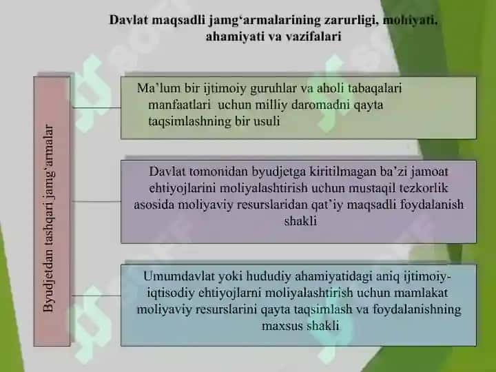 Iqtisodiy yo‘nalishdagi maqsadli jamg‘armalar 6