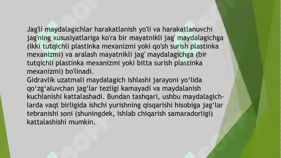 Zamonaviy gidravlik uzatmali jag'li maydalagichlar 3