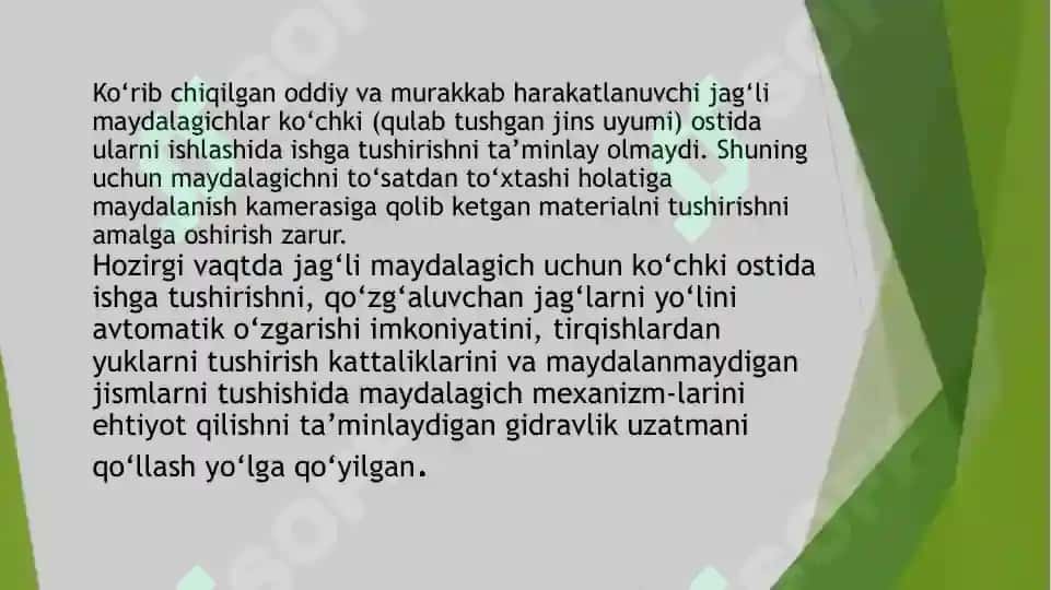 Zamonaviy gidravlik uzatmali jag'li maydalagichlar 4