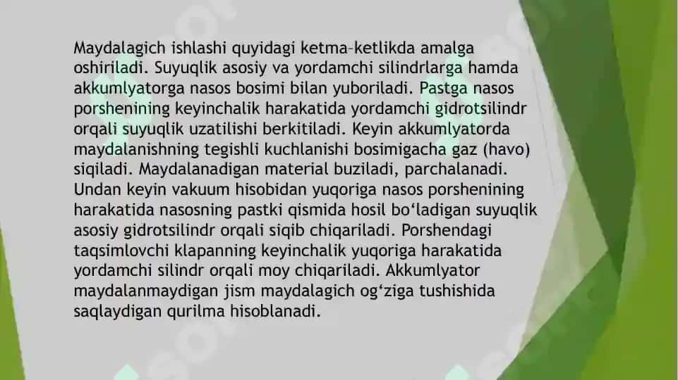 Zamonaviy gidravlik uzatmali jag'li maydalagichlar 6