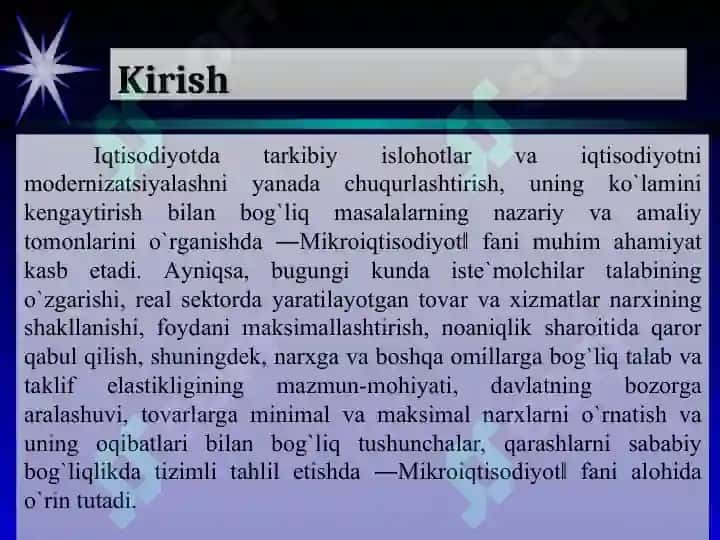 Mikroiqtisodiyot fanining mazmuni, maqsadi va vazifalari 3