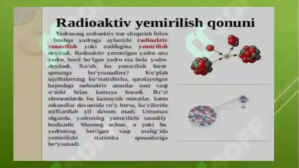 RADIOAKTIV YEMIRILISH QONUNI 3