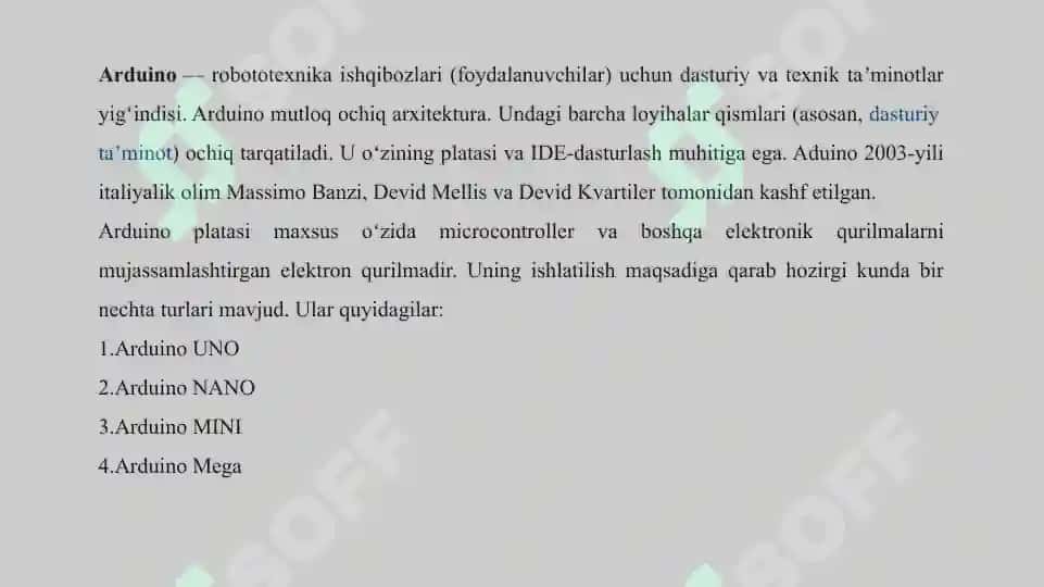 Arduino mikrokontrollerni tashkillashtirish 4
