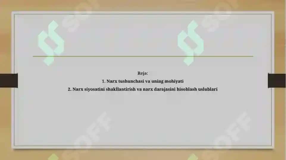 Narxsiyosatini Shakllantirish yo’llari 2