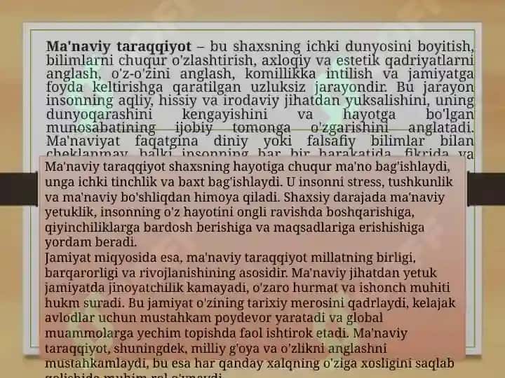 Ma’naviy taraqqiyotni ta’minlashva sohani yangi bosqichga olib chiqish 3