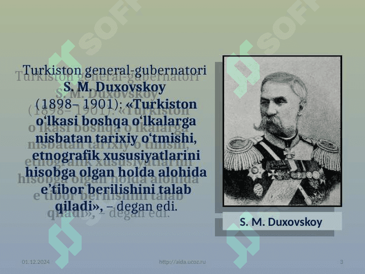Rossiya imperiyasining Turkistondagi siyosiy-ma’muriy boshqaruv tizimi va milliy-ozodlik harakatlar. 3