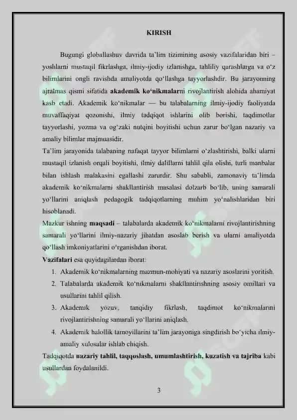 Akademik ko‘nikmalarni rivojlantirish yo‘llari 3