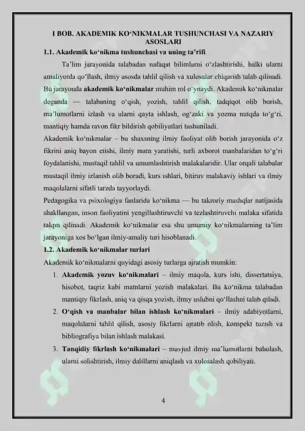 Akademik ko‘nikmalarni rivojlantirish yo‘llari 4