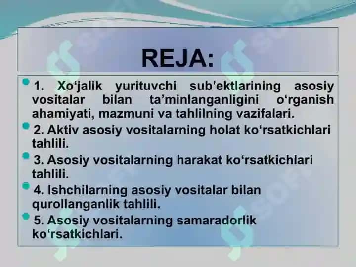 ASOSIY VOSITALAR HOLATI VA ULARDAN SAMARALI FOYDALANISH TAHLILI 2