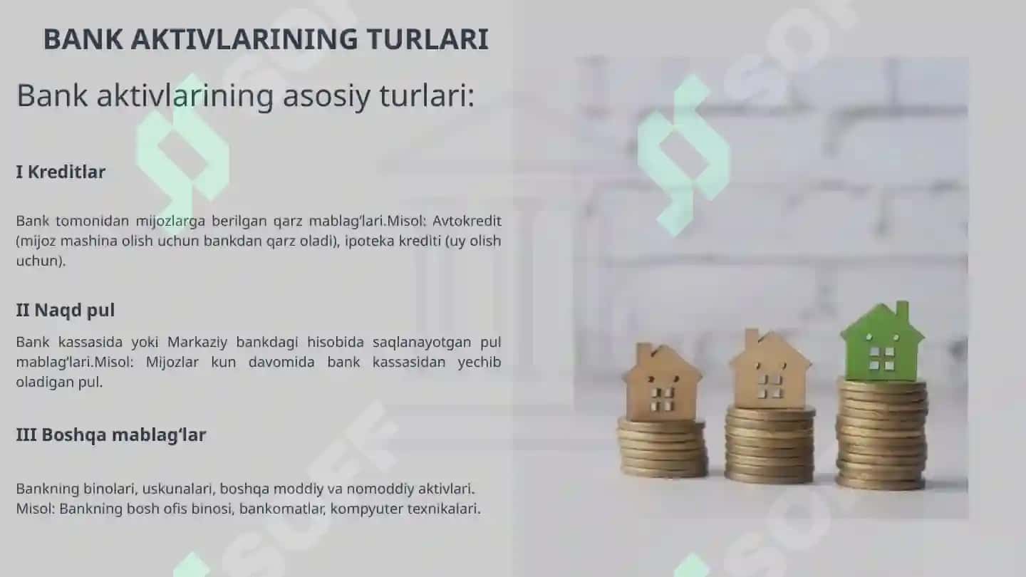 Bank aktivlar tarkibi va ularni balansda joylashishi 4
