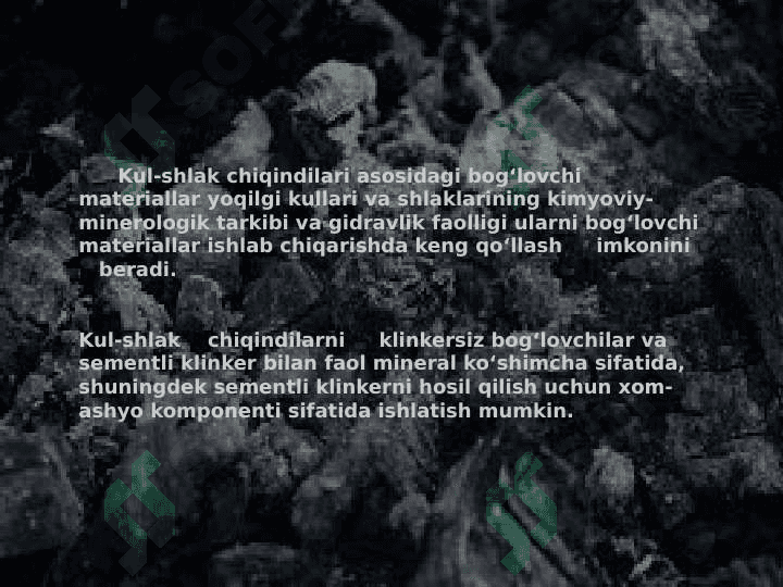 Energetika sanoati chiqindilarining tarkibi. 2