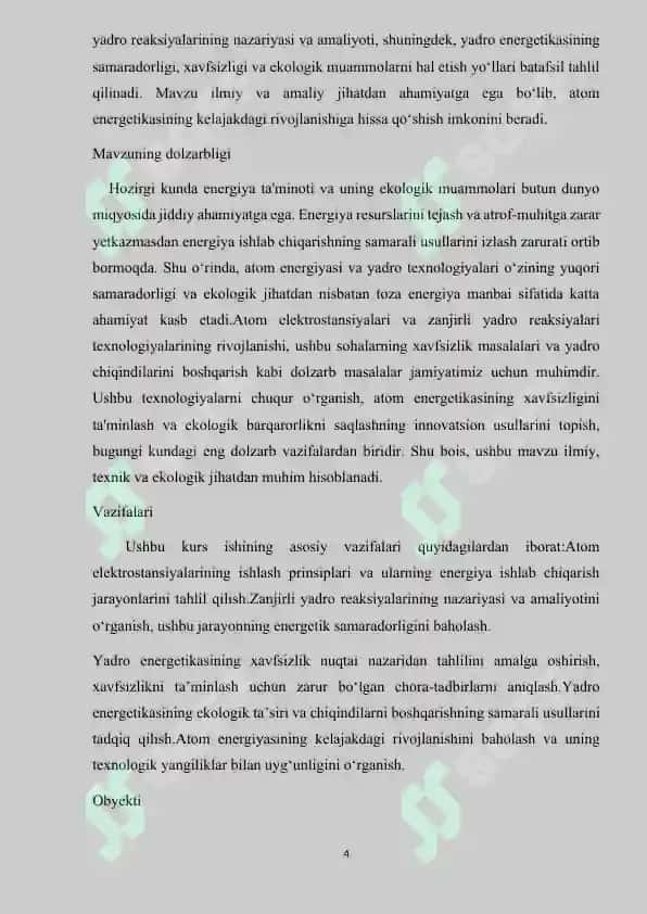 Atom elektrostansiyalar va zanjirli yadro reaksiyalari haqida 3