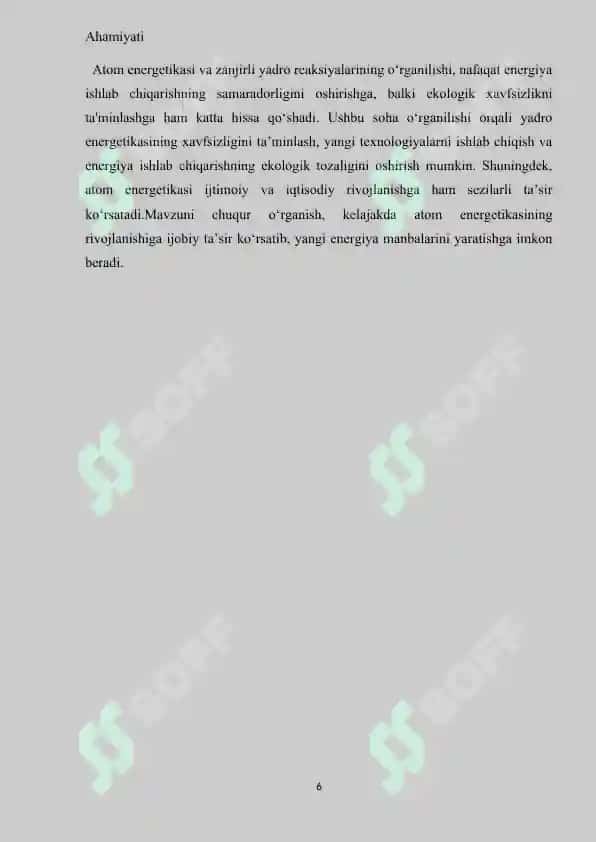 Atom elektrostansiyalar va zanjirli yadro reaksiyalari haqida 5