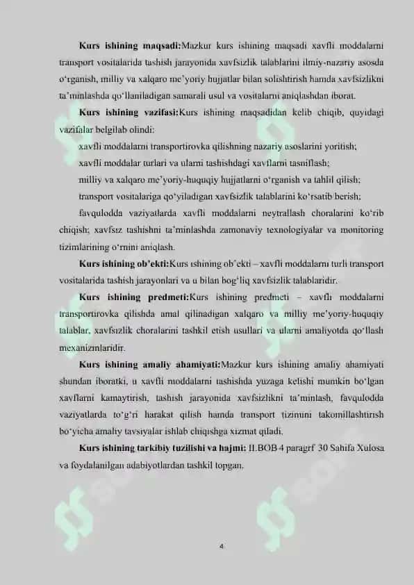 XAVFLI MODDALARNI XAVFSIZ TRANSPARIROVKA QILISH TALABLARI 4