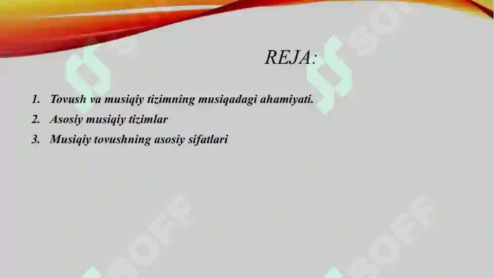 Tovush. Musiqiy tizim. 2