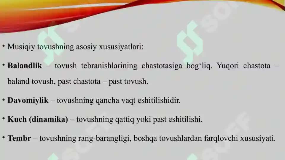 Tovush. Musiqiy tizim. 4