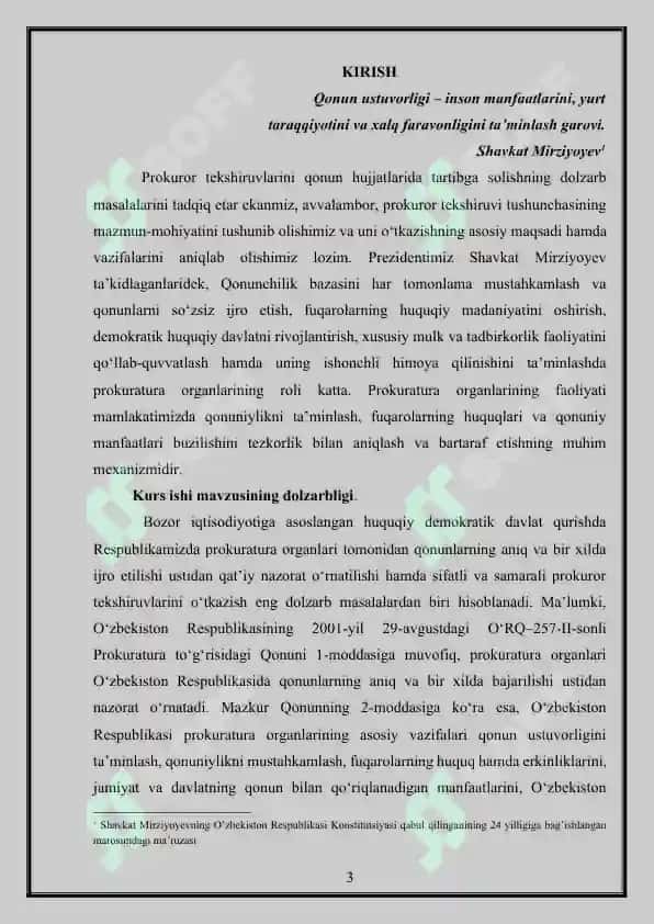 O‘zbekiston Respublikasi Bosh prokurori va unga bo‘ysunuvchi prokurorlar 3