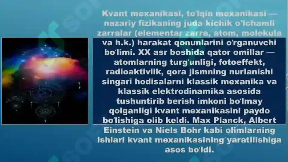 Kvant mexanikasi va kvant sonlari. Elektron qavatlarining elektronlar bilan to`lib borish 3