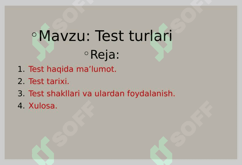 Test turlari 2