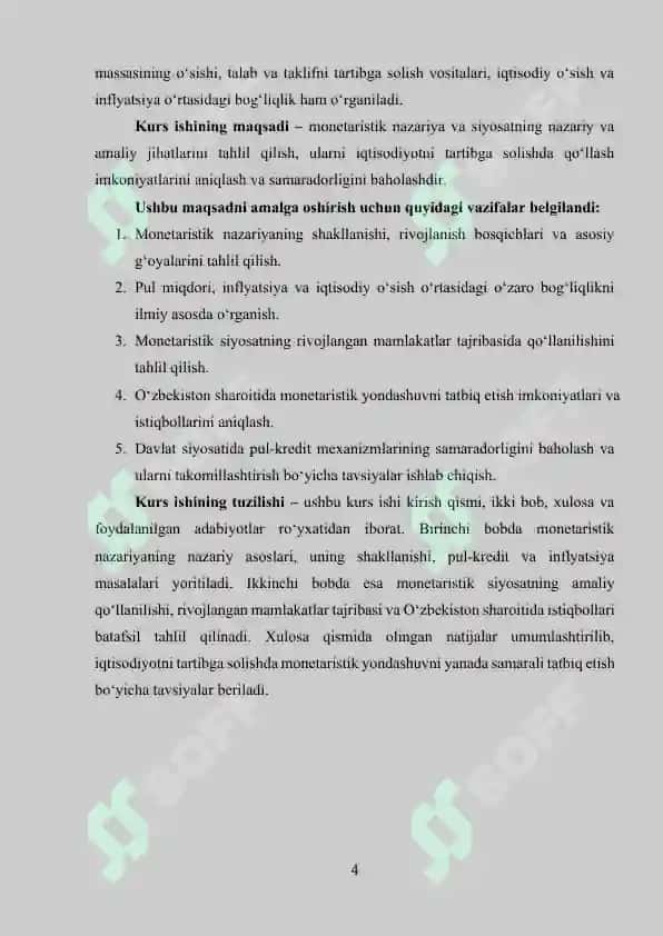 Iqtisodiyotni tartibga solishda monetaristik nazariya va siyosat 4