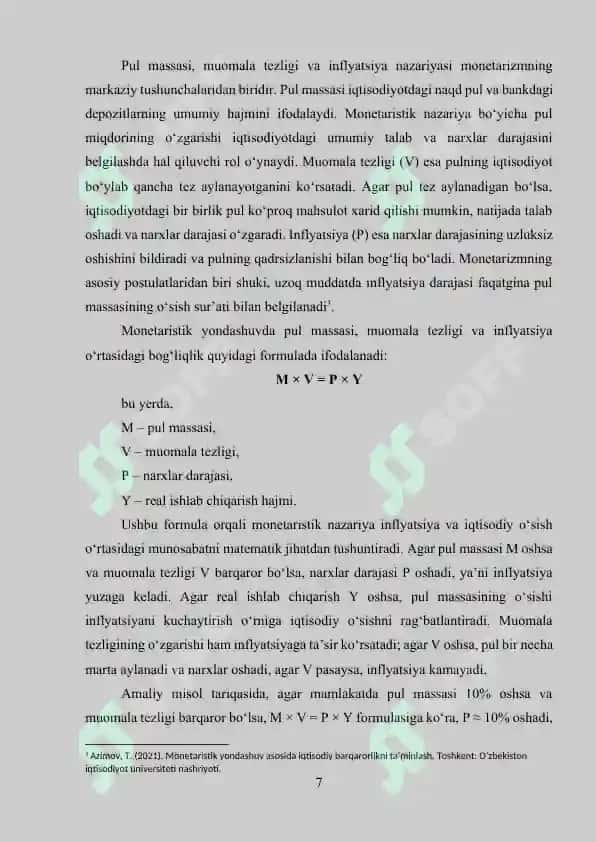 Iqtisodiyotni tartibga solishda monetaristik nazariya va siyosat 7