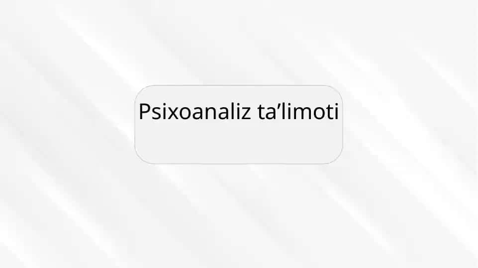 Psixoanaliz ta’limoti