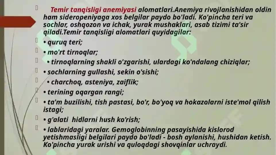 Temir (Fe) tanqislik anemiyasi. 3