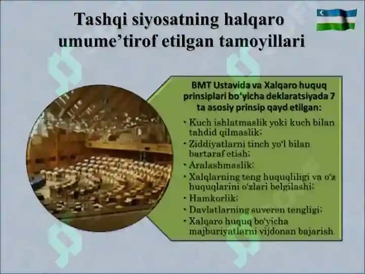 O‘zbekistonning xalqaro aloqalari va jahon hamjamiyatidagi o‘rni 5