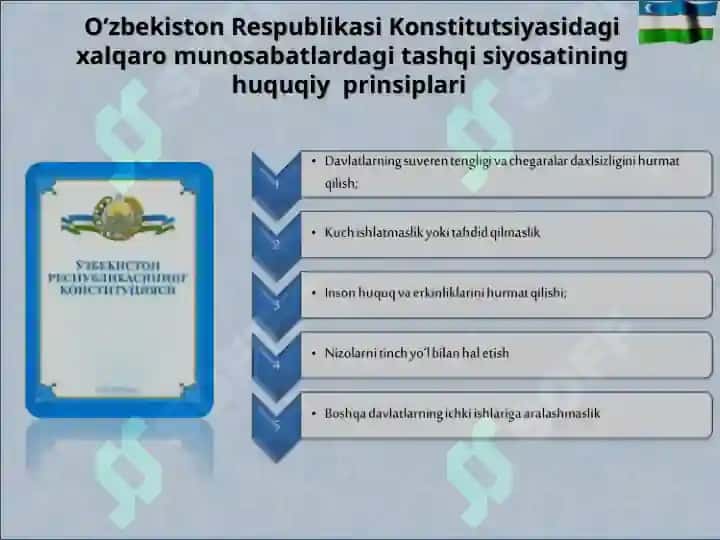 O‘zbekistonning xalqaro aloqalari va jahon hamjamiyatidagi o‘rni 7