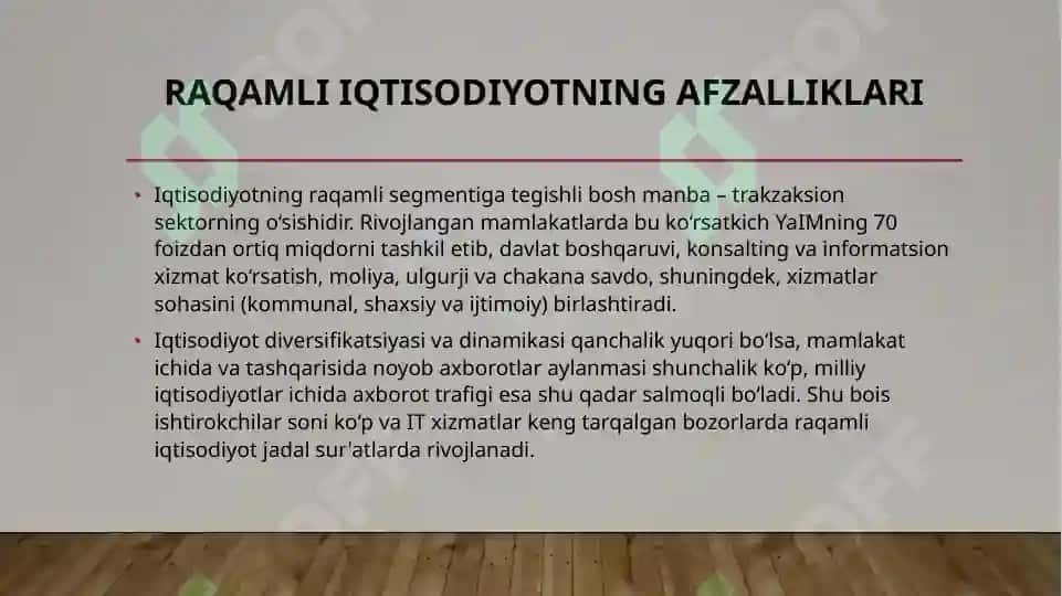 Raqamli iqtisodiyotning xususiyatlari 4