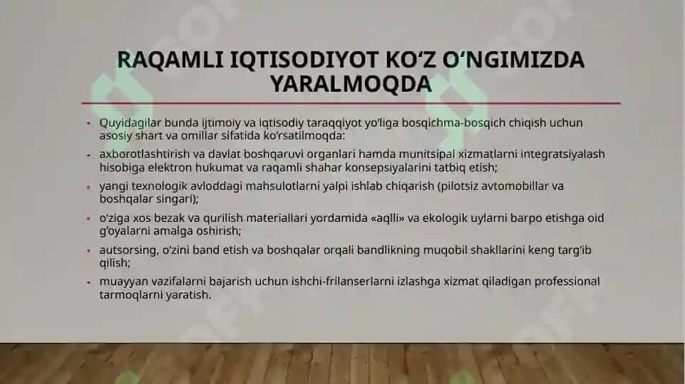Raqamli iqtisodiyotning xususiyatlari 7