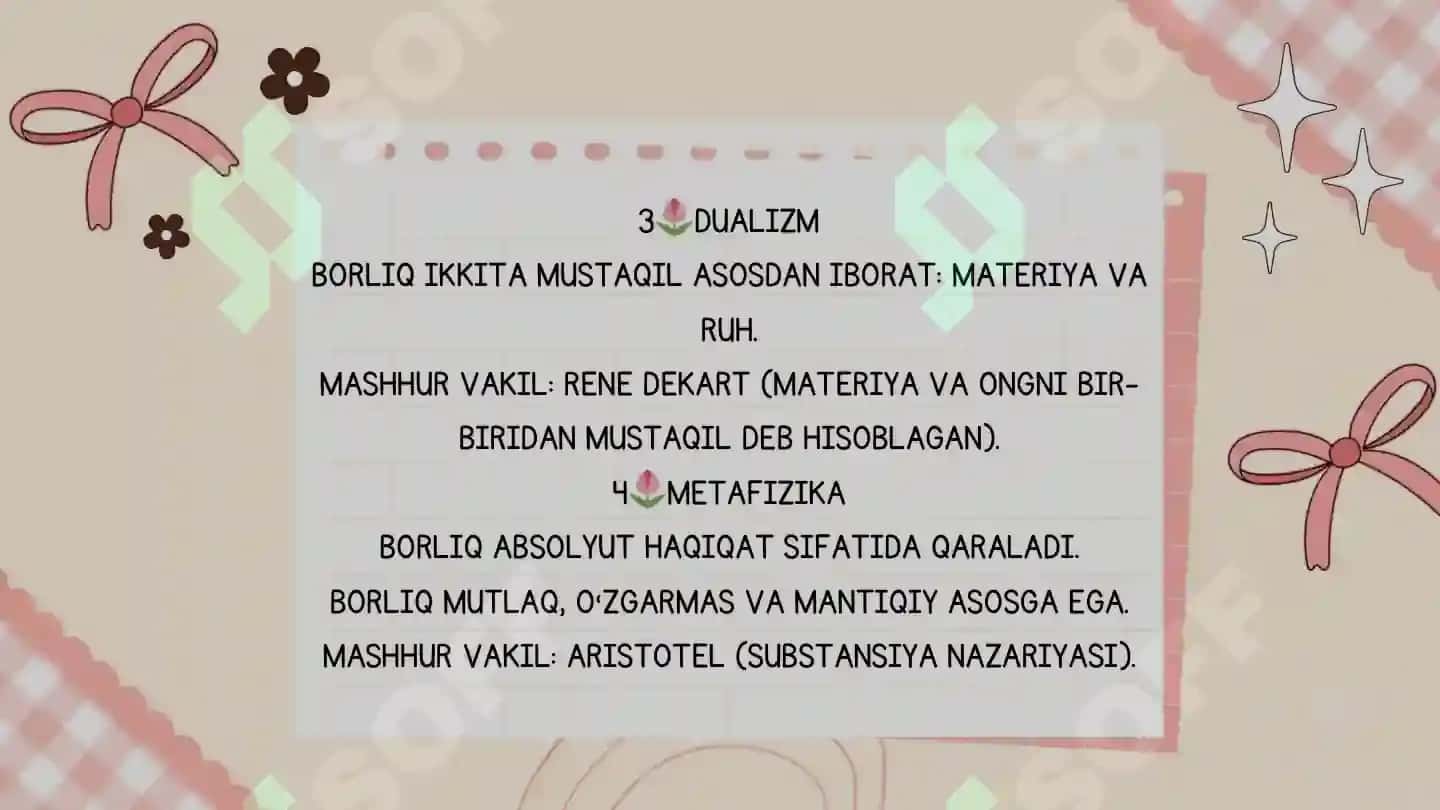 Borliq falsafasi slayd. Ontologiya slayd. 7