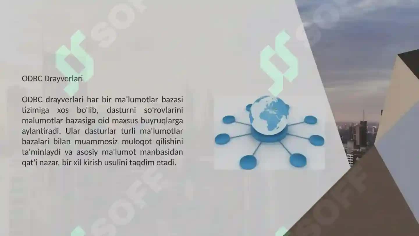Ochiq ma’lumotlar bazasi aloqasi (ODBC) interfeysi 8