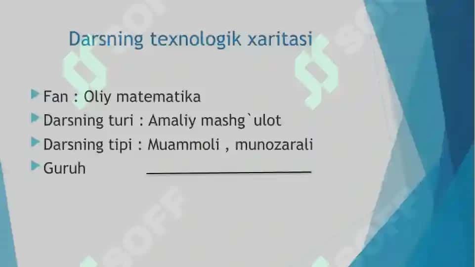 Aniq integralga keltiriluvchi masalalar 2