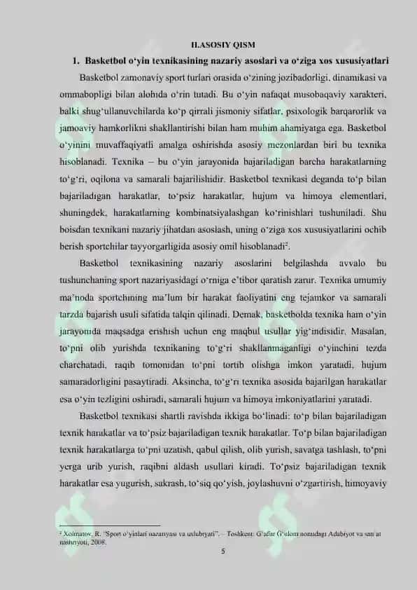 Basketbol oyinida shug'ullanuvchilarning oyin texnikasini takomillashtirish va mahoratini oshirish 5