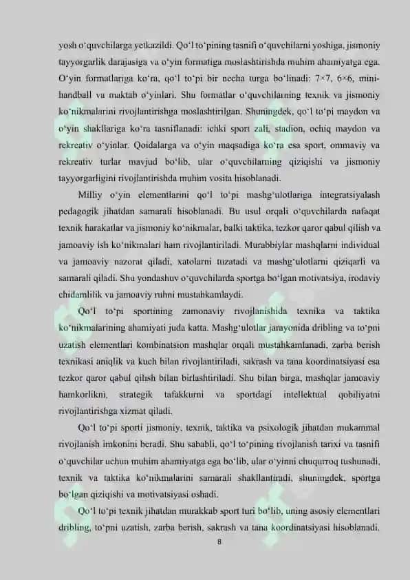 Qo’l to’pining rivojlanish tarix va  tasnifi 8