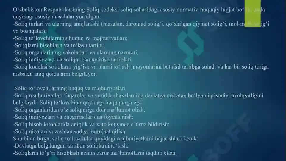 SOLIQ MAJBURIYATLARINING HUQUQIY ASOSI 6