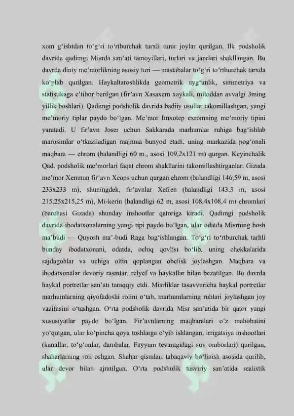 Qadimgi Misr va Din. Referat 3
