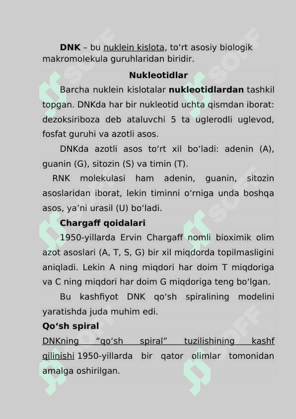 Dnk va Rnk tuzilishi 2