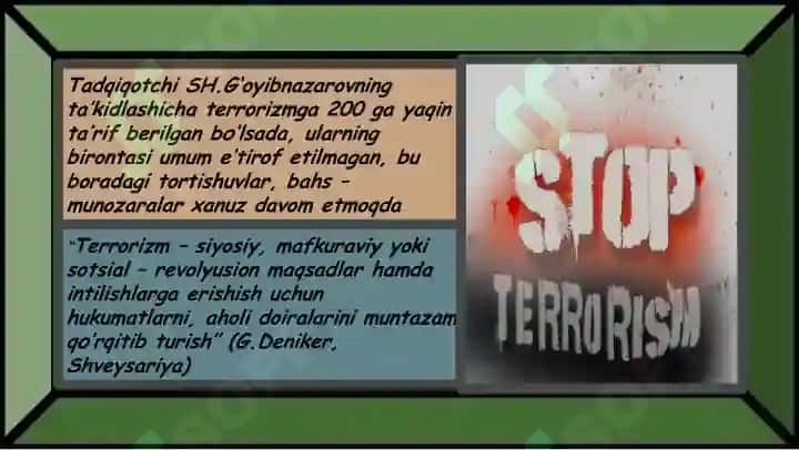 Ekstremizm, Terrorizm va Fanatizm Tushunchalari 7