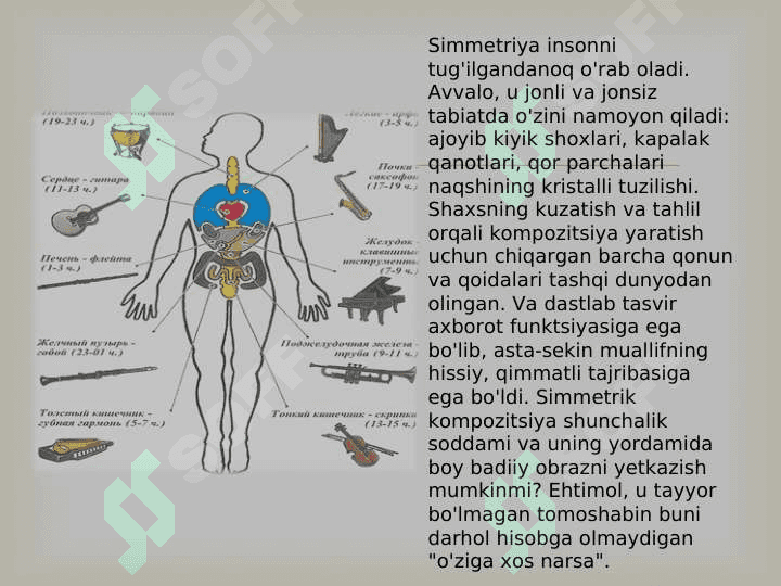 Odam tanasining simmetrik va asimmetrik tuzilishi 2