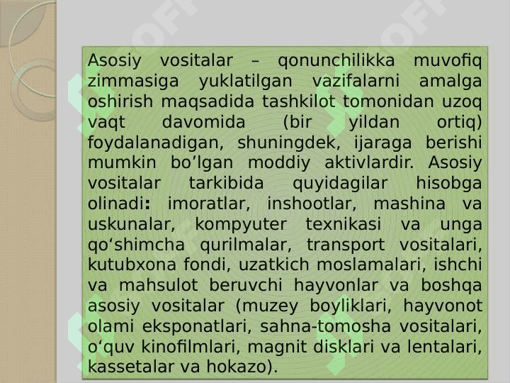 Asosiy vositalar hisobi 2