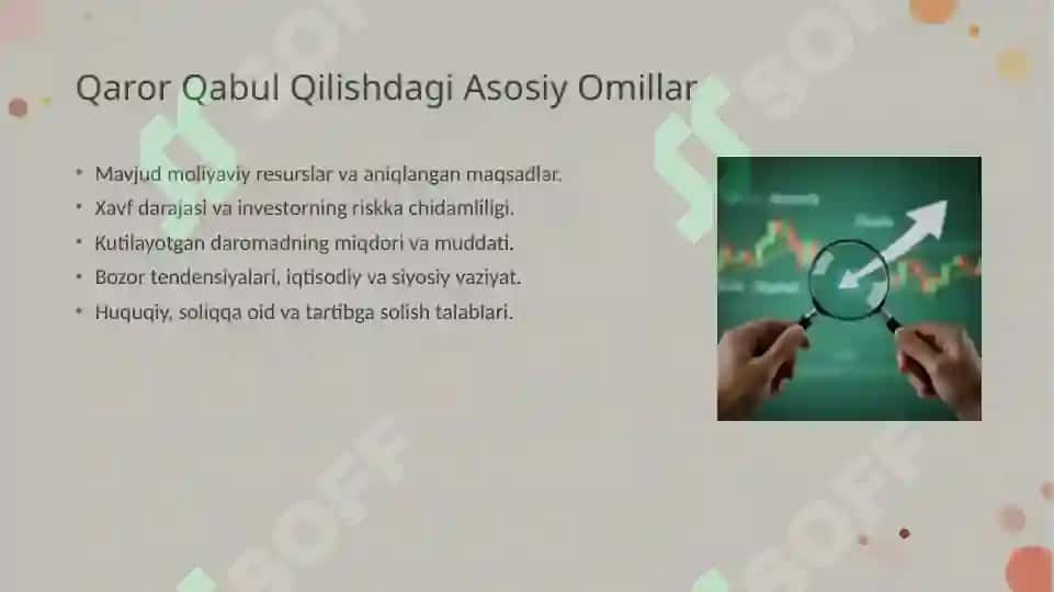 Investitsion qarorlarni qabul qilish 6