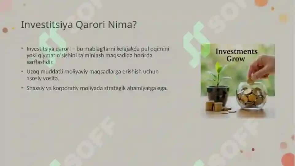 Investitsion qarorlarni qabul qilish 2