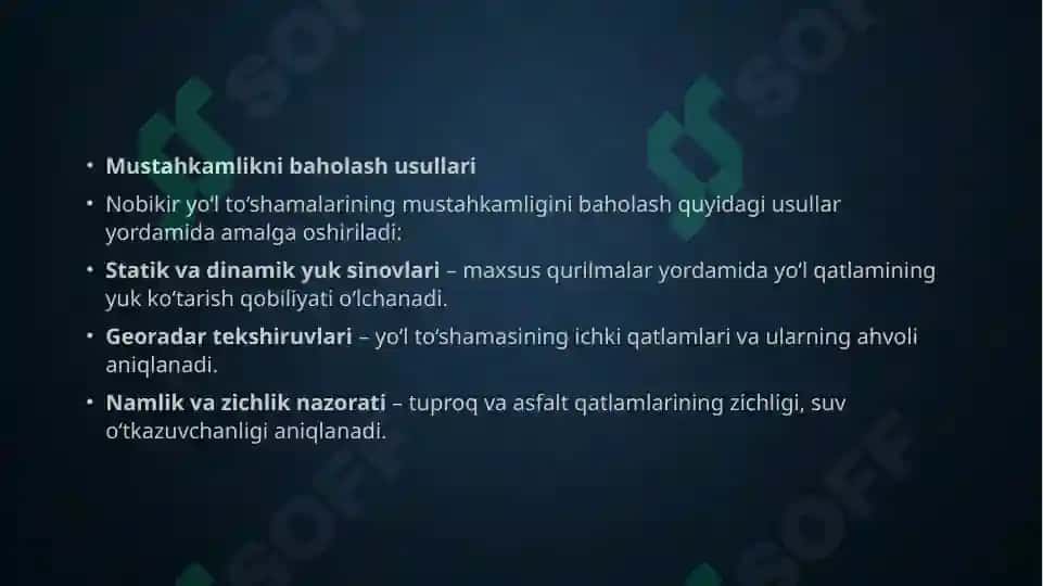 Yo'l to'shamalari va geosintetik materiallar 4