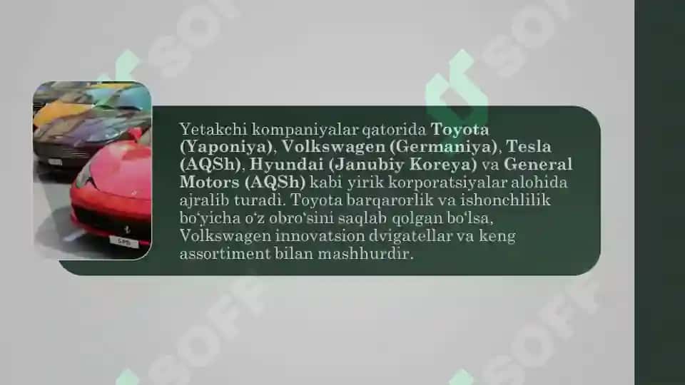 Dunyo avtomobilsozlik sanoatida yetakchi kompaniyalar. 4