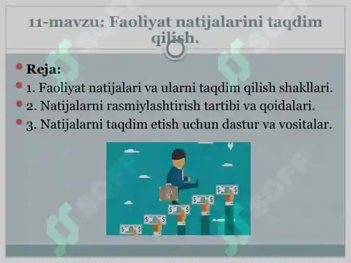 Faoliyat natijalarini taqdim qilish 2