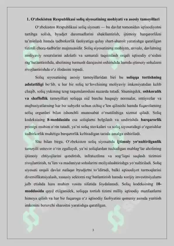 O‘zbekiston Respublikasi soliq siyosati. 3